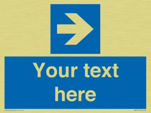 Custom Directional signage blue right arrow 